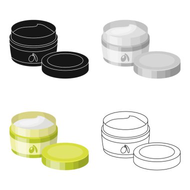 Zeytin krema konservesi. Zeytin karikatür tarzı vektör simge stok çizim web simgesinde tek.