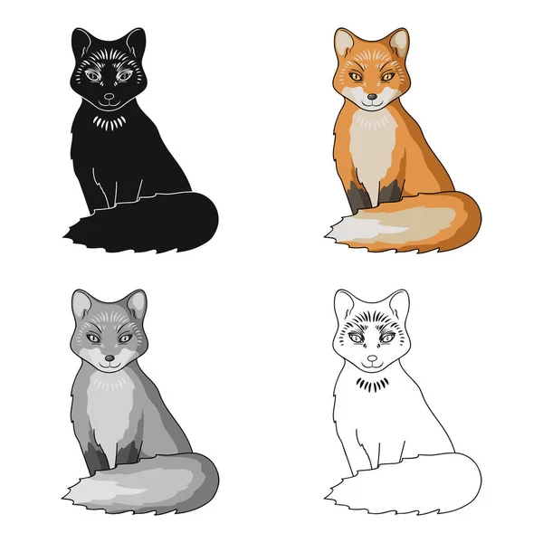 Red fox.Animals single icon in cartoon style vector symbol stock illustration web. — Stock Vector