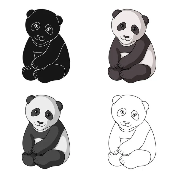 만화 스타일 벡터 기호 재고 일러스트 웹에서 Panda.Animals 단일 아이콘. — 스톡 벡터