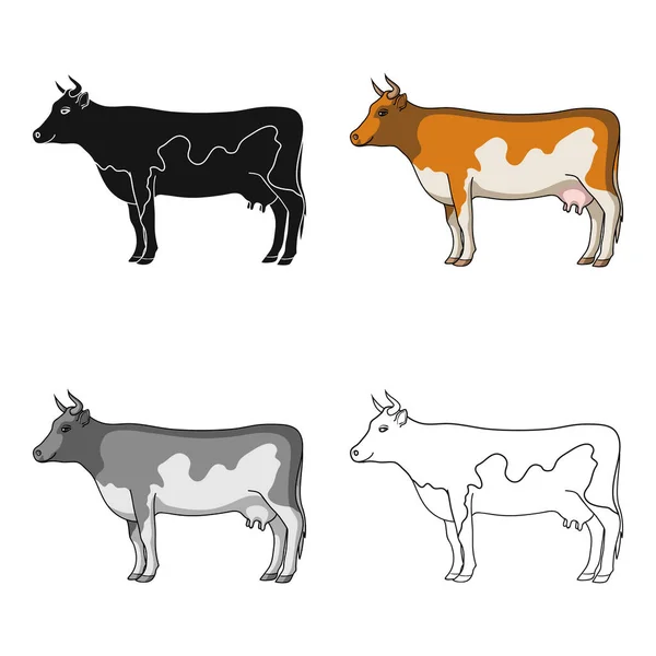 Cow.Animals pojedynczej ikony w www czas ilustracja kreskówka styl wektor symbol. — Wektor stockowy