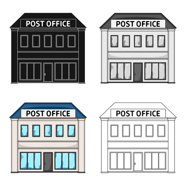 Postkantoor. Mail en postbode één pictogram in cartoon stijl vector symbool stock illustratie web. — Stockvector