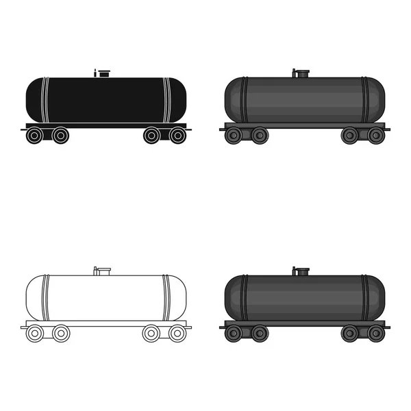 Railway tank car.Oil ikon tunggal dalam gaya kartun vektor simbol saham gambar web . - Stok Vektor