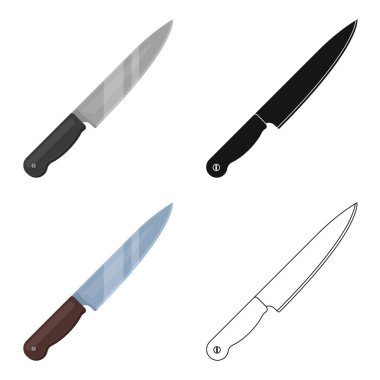 Mutfak bıçağı. Barbekü tek kutsal kişilerin resmi içinde karikatür tarzı vektör simge stok çizim web.