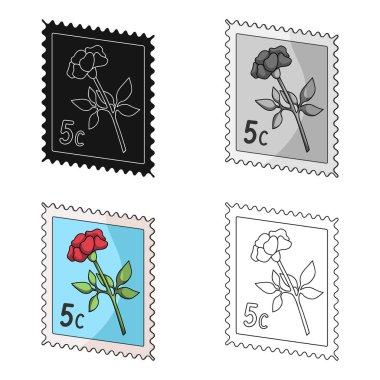 Posta Stamp.Mail ve postacı karikatür tarzı vektör simge stok çizim web tek simgesi.