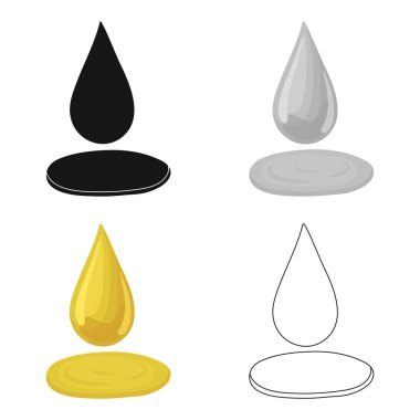 Bir damla zeytinyağı. Zeytin karikatür tarzı vektör simge stok çizim web simgesinde tek.