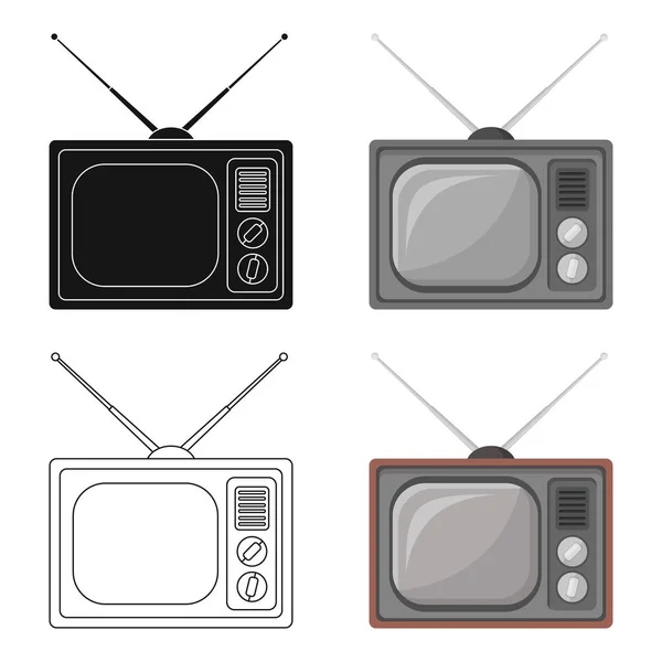 Old TV.Old age single icon in cartoon style vector symbol stock illustration web. — Stock Vector