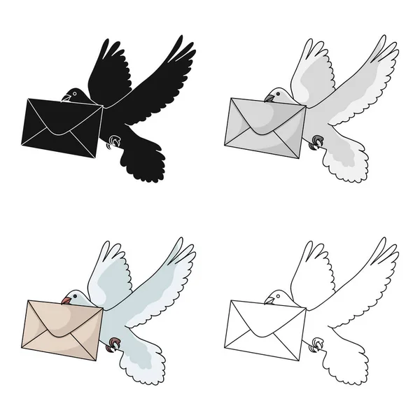 Post pigeon.Mail and postman single icon in cartoon style vector symbol stock illustration web. — Stock Vector
