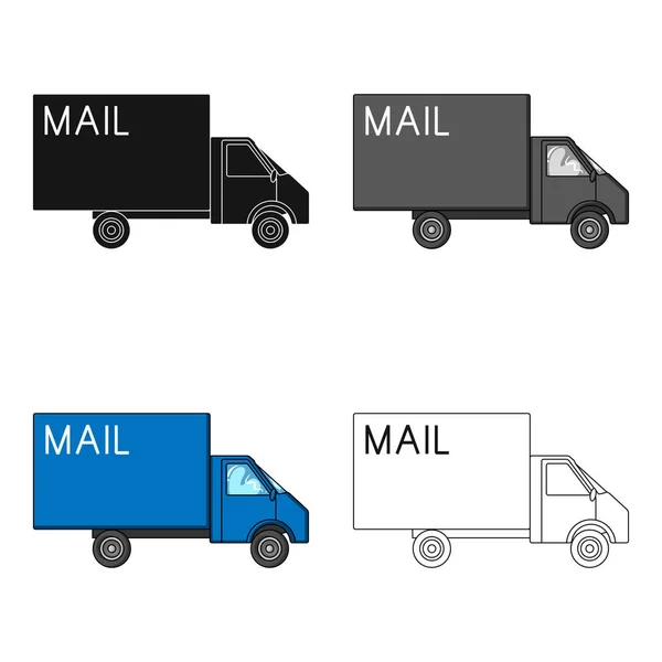 Почта machine.Mail и почтальон одну иконку в стиле мультфильма векторные символы фондовые иллюстрации веб . — стоковый вектор