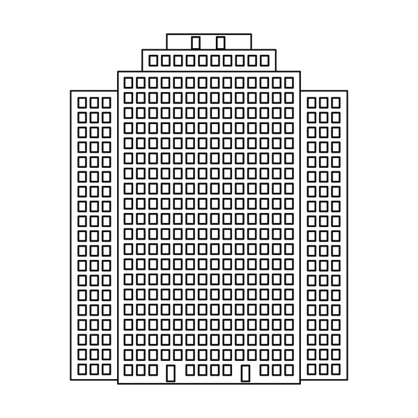 Hochhaus, Wolkenkratzer, Makler einziges Symbol in Umriss Stil Vektor Symbol Stock Illustration Web. — Stockvektor