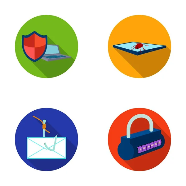 Hacker, sistema, conexión .Hackers y hacking conjunto de iconos de colección en el estilo plano vector símbolo stock ilustración web . — Archivo Imágenes Vectoriales