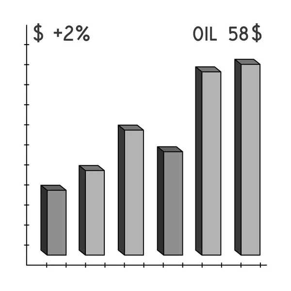 石油价格图表。石油单个图标在单色风格矢量符号股票图 . — 图库矢量图片