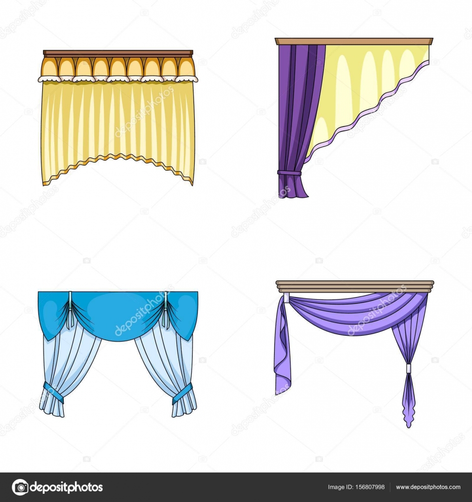Verschillende soorten gordijnen. Gordijnen instellen collectie ... Verschillende soorten gordijnen. Gordijnen instellen collectie ...