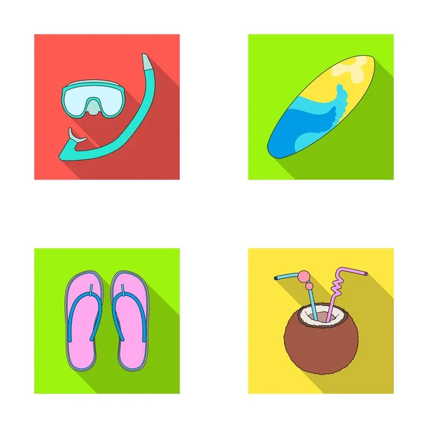 Tauchen, Surfen, cocktail.summer holiday set collection icons in flat style vektor symbol stock illustration web. — Stockvektor