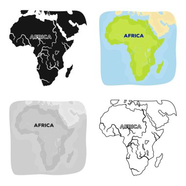 Bölge Africa.African safari tek simge karikatür tarzı vektör simge stok çizim web içinde.