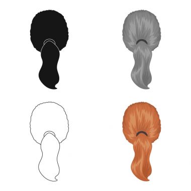 Kırmızı ile a kuyruk. Karikatür tarzı vektör simge stok çizim web arka saç modeli tek simge.