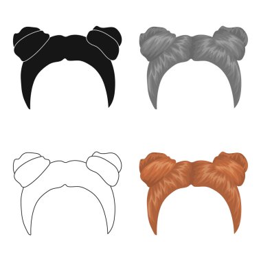 Kırmızı iki bobin ile. Karikatür tarzı vektör simge stok çizim web arka saç modeli tek simge.