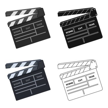 Film kraker. Karikatür tarzı vektör simge stok çizim web içinde film tek simge yapma.