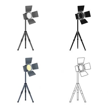 Projektör sinema için. Karikatür tarzı vektör simge stok çizim web içinde film tek simge yapma.