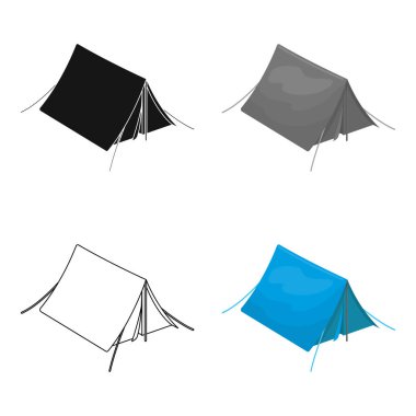 Turist çadır. Çadır tek kutsal kişilerin resmi içinde karikatür tarzı vektör simge stok çizim web.