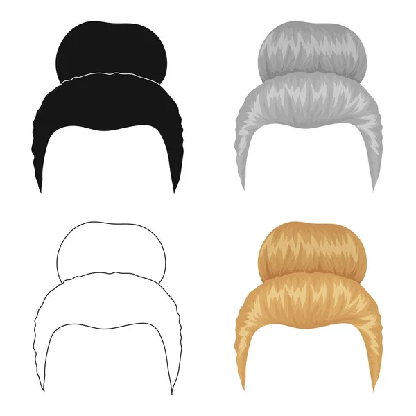 Cheveux blonds avec un bardeau. Coiffure arrière icône unique en dessin animé style vectoriel symbole illustration web . — Image vectorielle