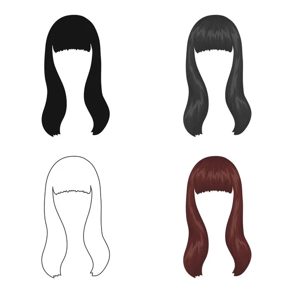 Dark long.Back penteado único ícone em desenho animado estilo vetor símbolo ilustração web . —  Vetores de Stock