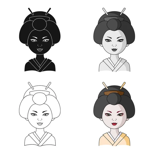 Japoneze.Rasă umană pictogramă unică în stil desene animate vector simbol stoc ilustrație web . — Vector de stoc