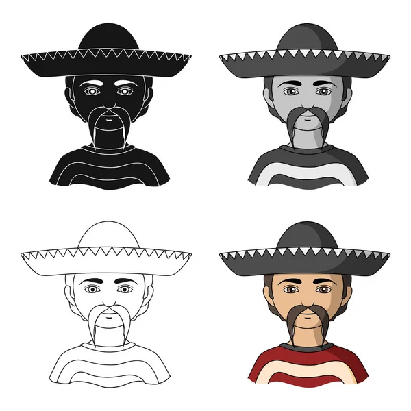 Mexican.Human závod jednu ikonu v kreslený styl vektor symbol akcií ilustrace web. — Stockový vektor