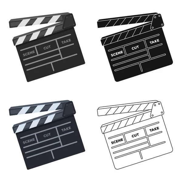 Movie cracker.Making фильм одной иконой в стиле мультфильма векторные символы фондовые иллюстрации веб . — стоковый вектор
