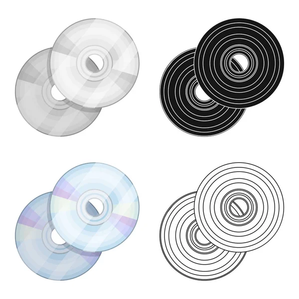DVD discs.Making película icono único en el estilo de dibujos animados vector símbolo stock ilustración web . — Vector de stock