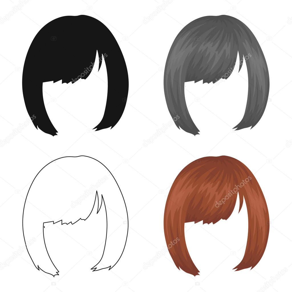 Square.Back hairstyle single icon in cartoon style vector symbol stock illustration web.