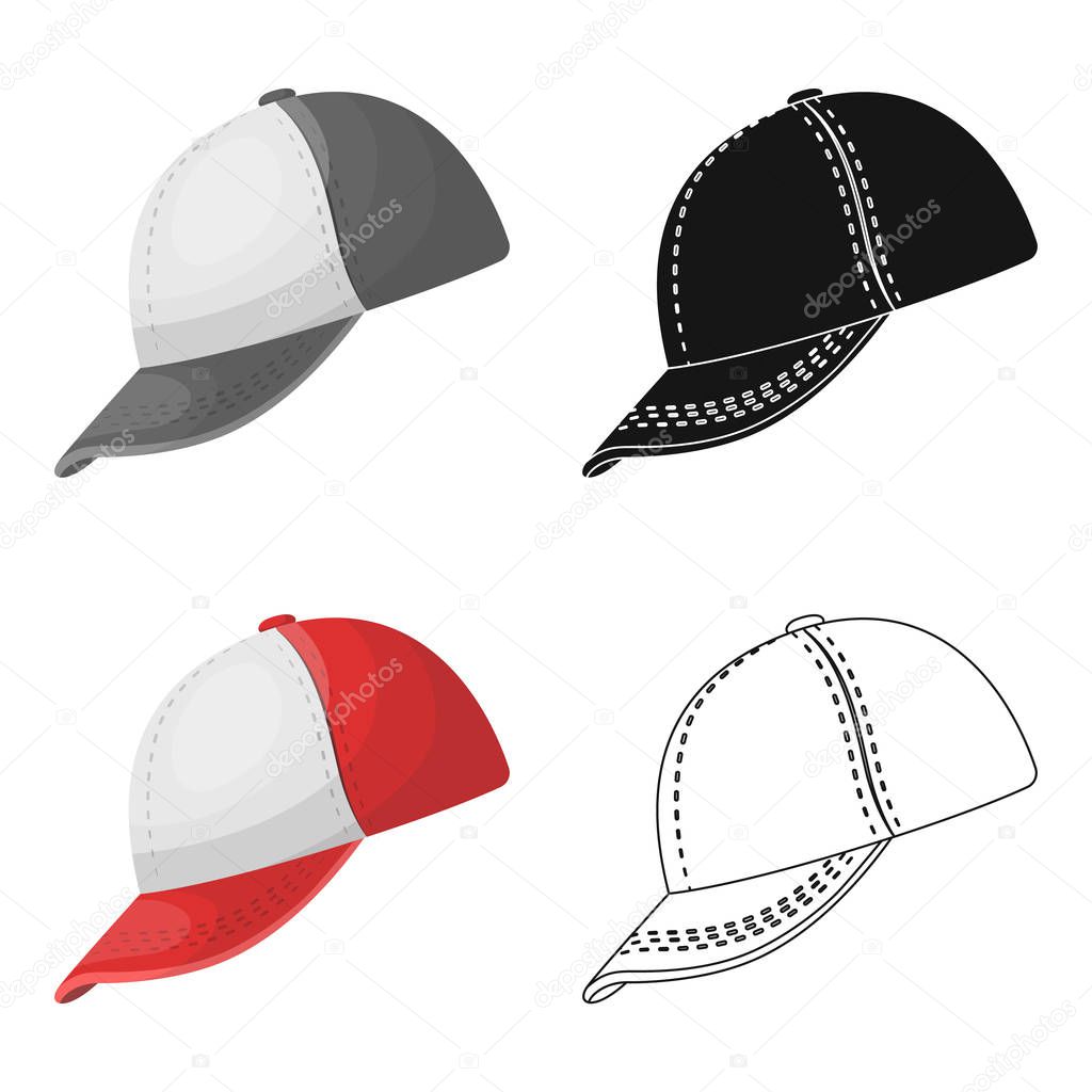 Baseball cap. Baseball single icon in cartoon style vector symbol stock illustration web.
