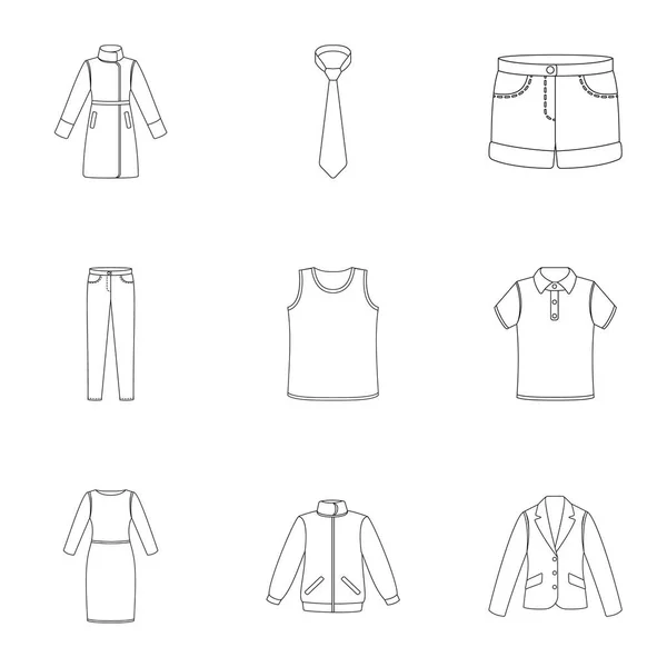 Ρούχα που τα εικονίδια στο στυλ διάρθωσης. Μεγάλη συλλογή από ρούχα διάνυσμα απόθεμα ενδεικτικά σύμβολο — Διανυσματικό Αρχείο