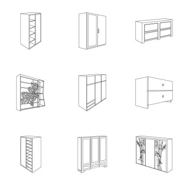 Uyku ve dinlenme konulu resim kümesi. Her zevke ve renk için farklı yatak. Anahat stili vektör simge stok çizim üzerinde küme koleksiyon simgesinde yatak.