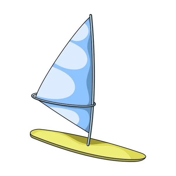 Surf con una vela.Extreme deporte único icono en el estilo de dibujos animados vector símbolo stock ilustración web . — Vector de stock