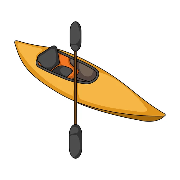 Kayak with oars.me sport single icon in cartoon style box stock implication web . — стоковый вектор