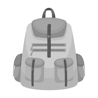 Şeyler için bir sırt çantası. Tek renkli stil vektör simge stok çizim web çadır tek simge.