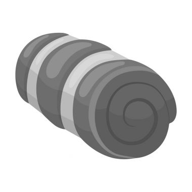 Yatak turist. Tek renkli stil vektör simge stok çizim web çadır tek simge.