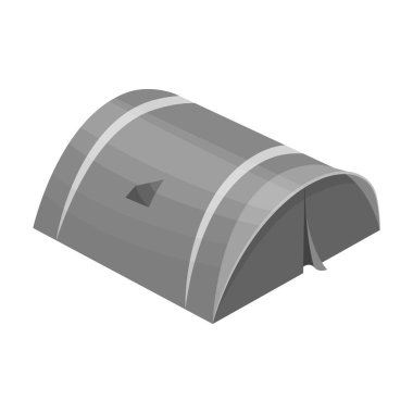 Çadır yuvarlaktır. Tek renkli stil vektör simge stok çizim web çadır tek simge.