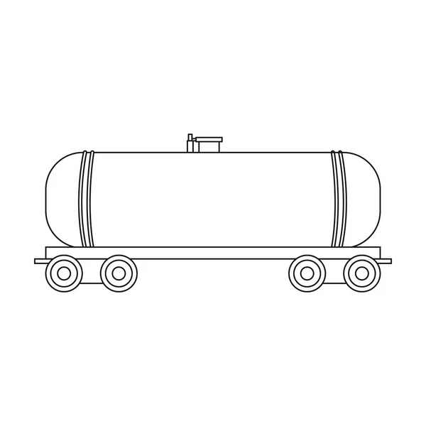 Eisenbahn tank car.oil single icon in outline style vektor symbol stock illustration web. — Stockvektor