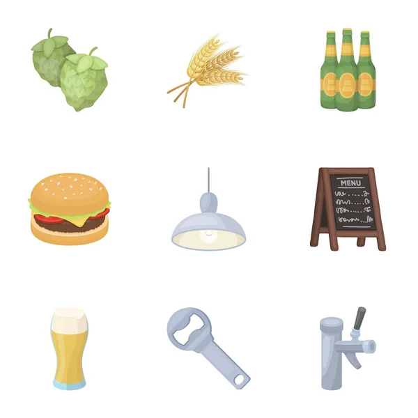 Bar, pub, restaurante, café .Pub conjunto de iconos de la colección en el estilo de dibujos animados vector símbolo stock ilustración web . — Vector de stock