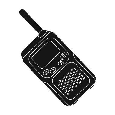 Walkie-talkie.Paintball tek simge siyah stil vektör simge stok çizim web içinde.
