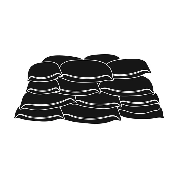 Barricade of bags of sand.Paintball single icon in black style vector symbol stock illustration web. — Stock Vector