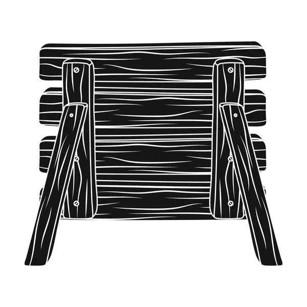 Деревянный забор, barikadda.Paintball одну иконку в черном стиле векторные символы паутины . — стоковый вектор