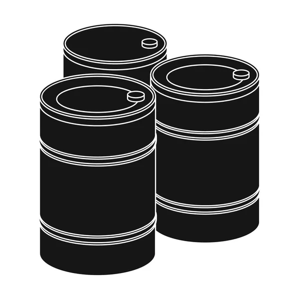 Barrikade der leeren Barrels.Paintball einziges Symbol in schwarzem Stil Vektor Symbol Stock Illustration Web. — Stockvektor