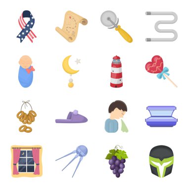 yolculuk, medica, evren ve diğer web simgesi karikatür tarzı. Berry, maske, Süpermen simgeler kümesi koleksiyonu.