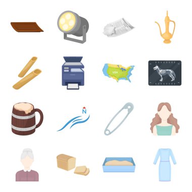 ticaret, iş, turizm ve diğer web simgesi karikatür tarzı. elbise, giyim, küme koleksiyon butik simgeleri.