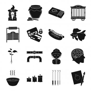 dövme, Magic, arı kovanı ve diğer web simge siyah stil içinde. Sıhhi tesisat, sanat, meslek