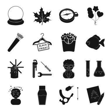 Sanat, bilim, sıhhi tesisat, meslek ve diğer web simge siyah stil içinde. Tarım, gıda, Kanada