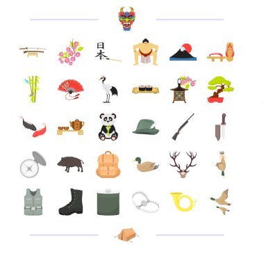 iş, Pusula, turizm ve diğer web simgesi karikatür tarzı. boş zaman, avcılık, eğlence, küme koleksiyon simgeler.