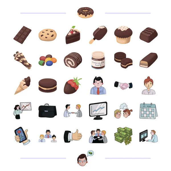 Finances, banque, le personnel et d'autres icônes web en noir style.dessert, doux, icônes confiseur dans la collection set . — Image vectorielle